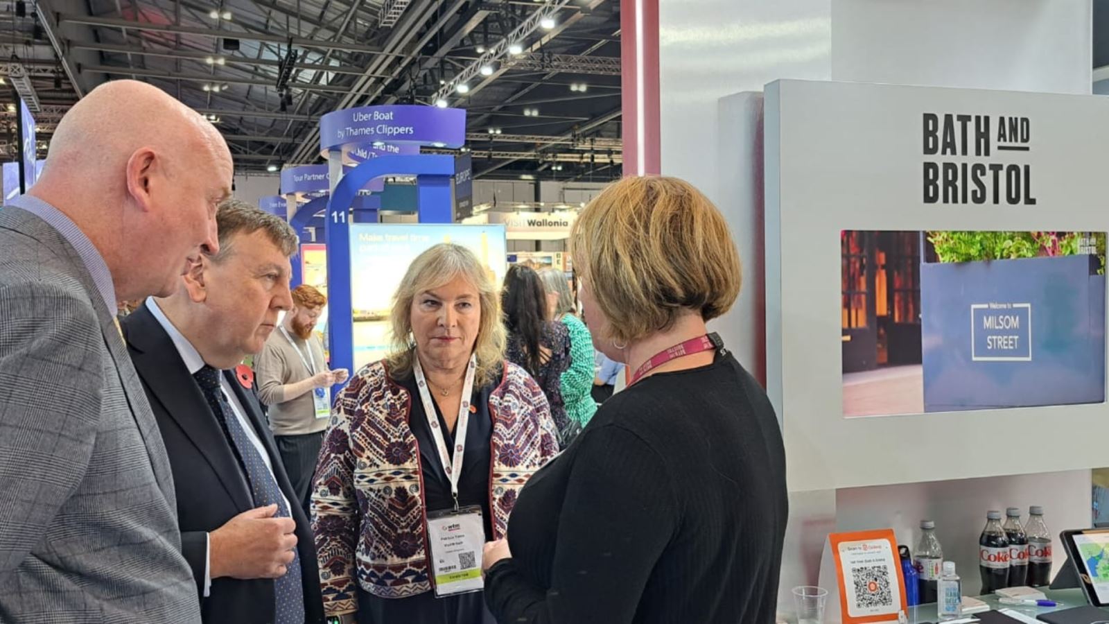 Kathryn Davis at World Travel Market 2023 meeting Minister for Media, Tourism and Creative Industry Sir John Whittingdale OBE MP